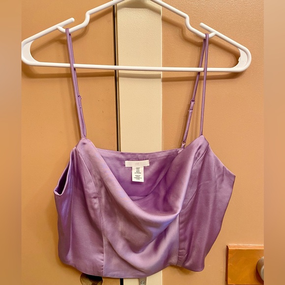 Light Purple H&M Cropped Corset Top - US M - Picture 4 of 7